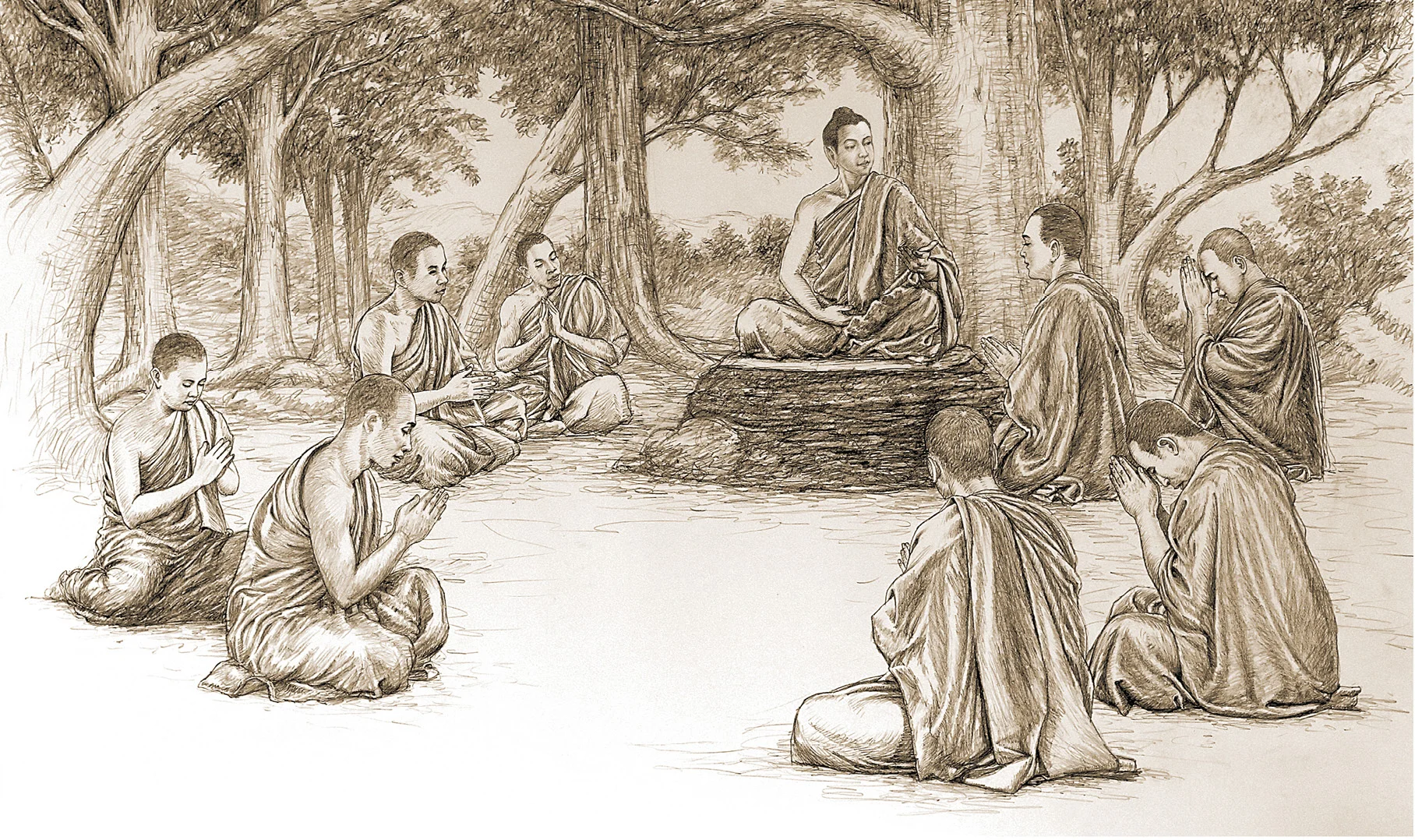 ภาพที่ ๑ — พระพุทธดำรัสก่อนปรินิพพาน (จุนทะ)