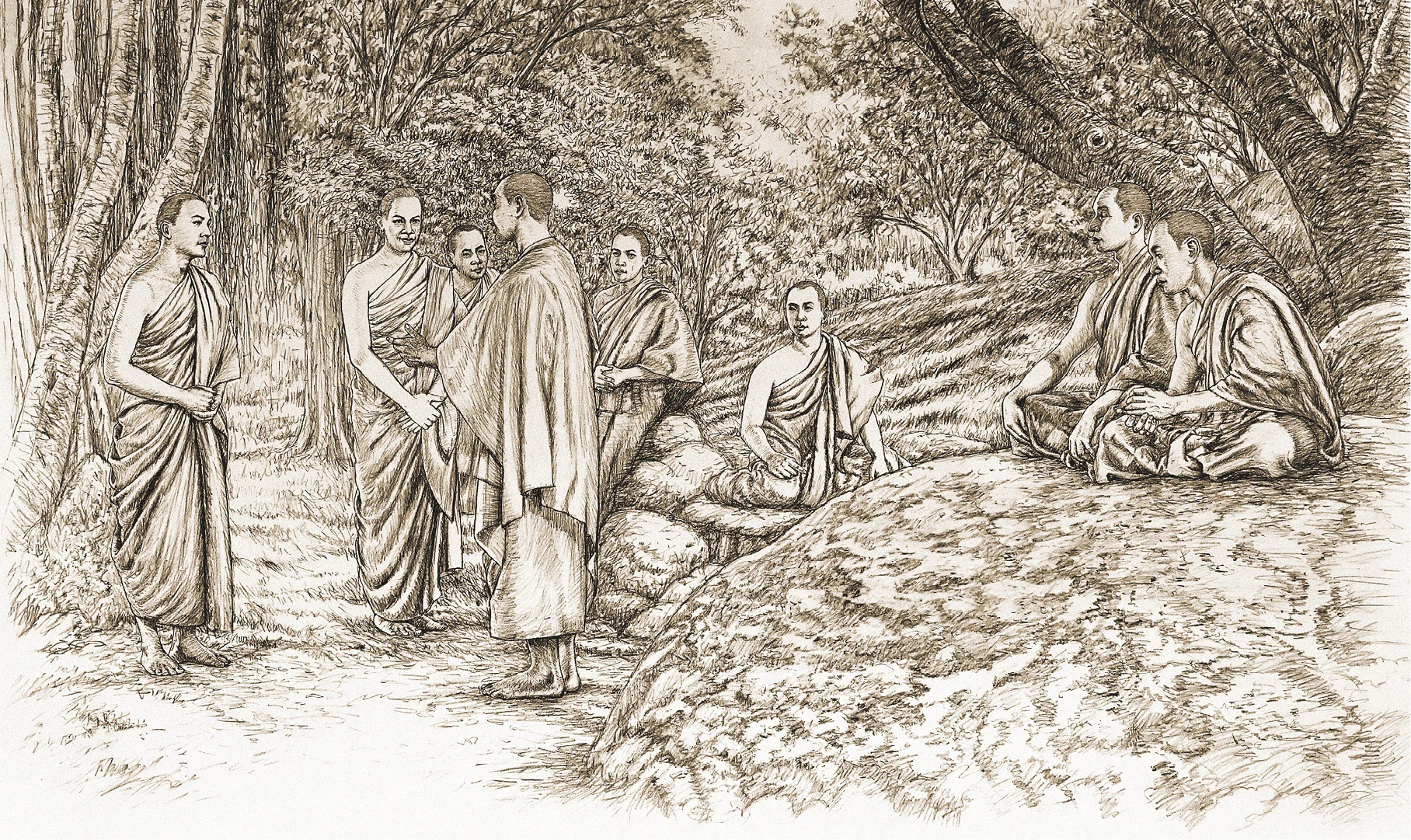 ภาพที่ ๓ — การสังคายนาครั้งที่ ๒ ณ วาลิการาม